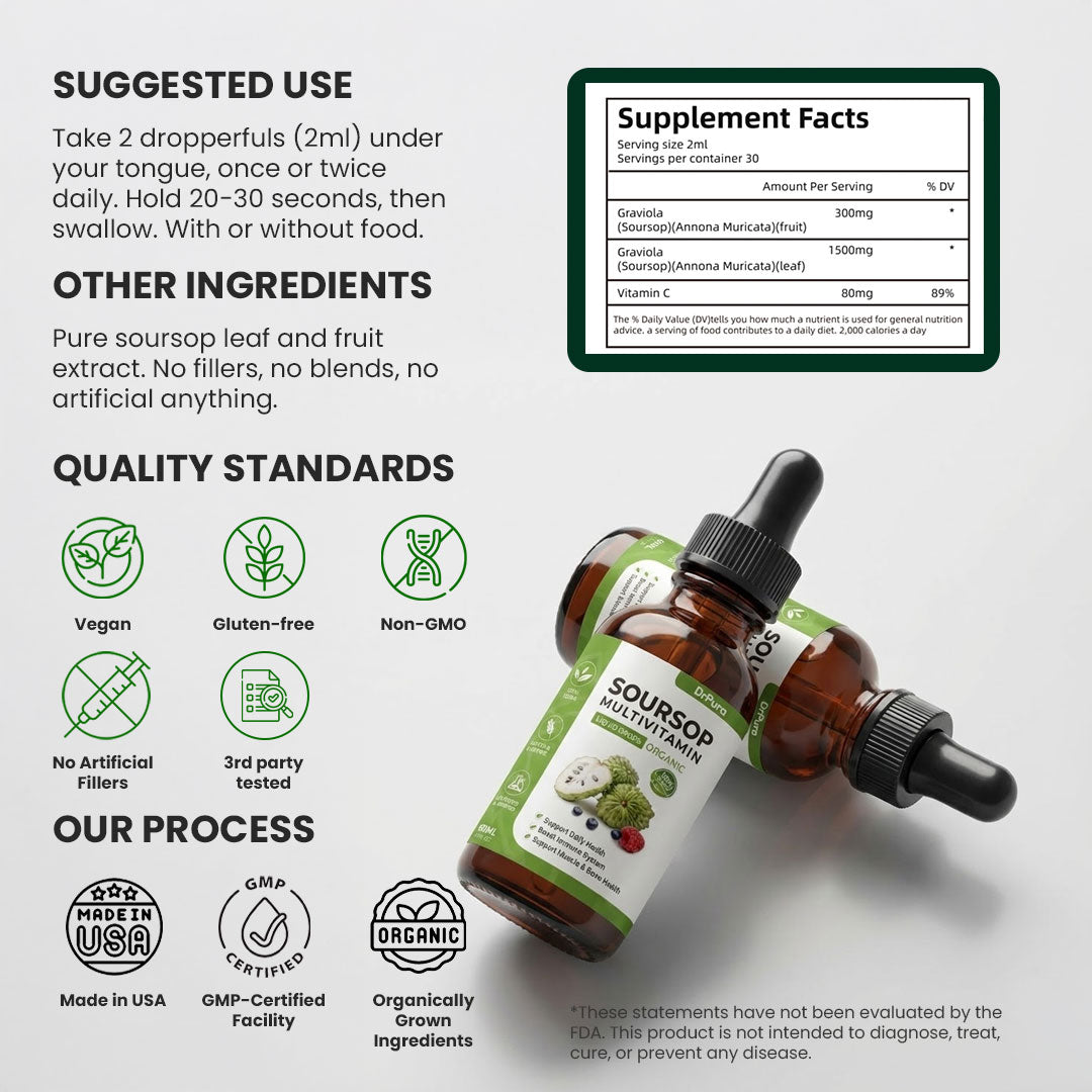 DrPura Soursop Drops – Naturally Repair Your Body From High Cortisol