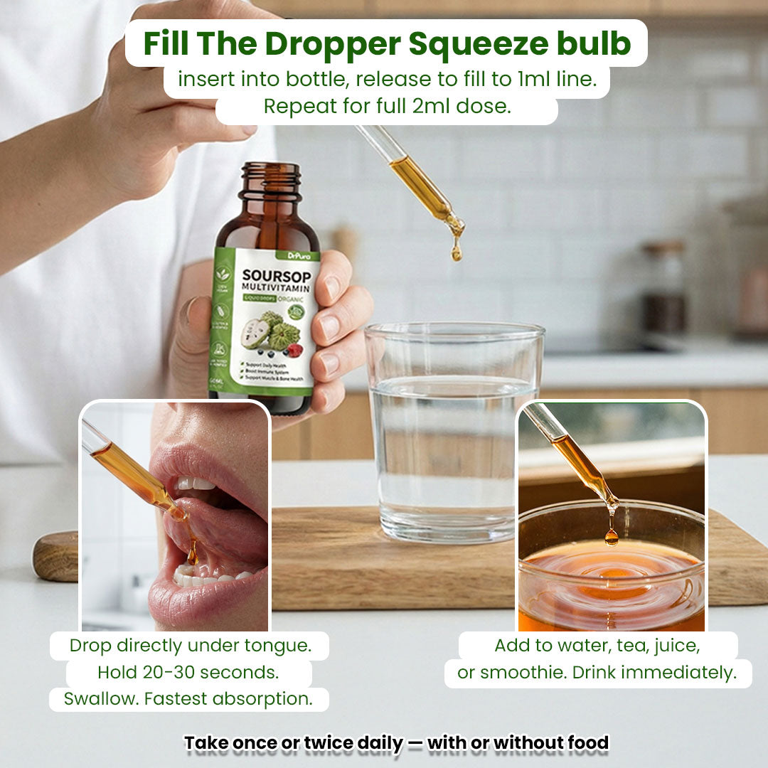 DrPura Soursop Drops – Naturally Repair Your Body From High Cortisol